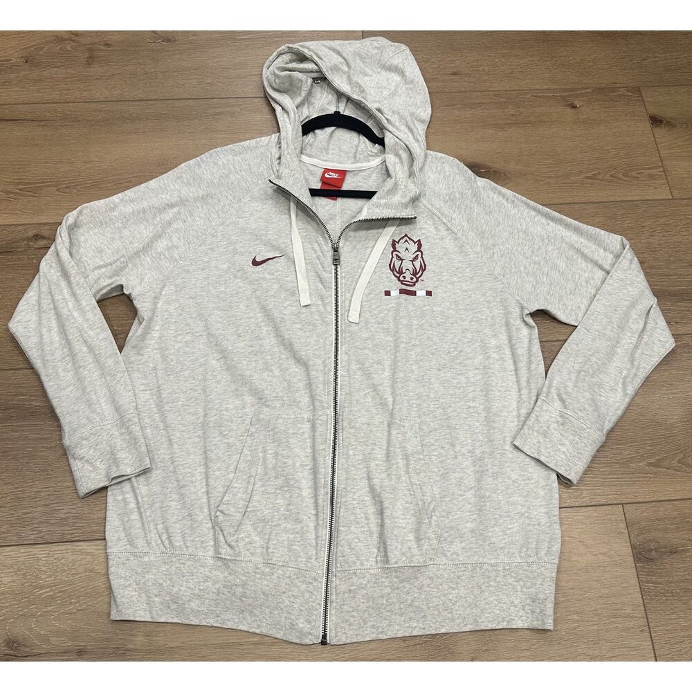 Nike Women's Arkansas Razorbacks Knit Jacket XXL Gray/Red GUC